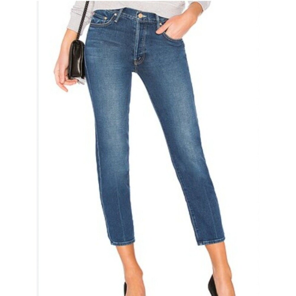 Mother the saint ankle jeans violets are blue 24 Blue FLAWED Denim Cropped